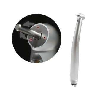 DentixUAE Dental Student LED High Speed Handpiece | 4-Hole Compatibility, Triple Spray Cooling | Complete Practice Turbine | DX-LED4H-SS