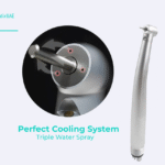 LED dental high-speed handpiece triple water spray