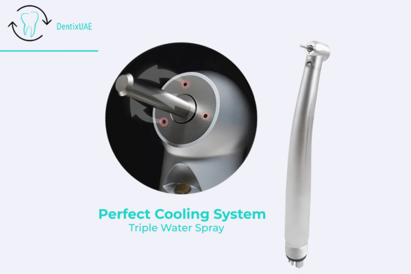 LED dental high-speed handpiece triple water spray