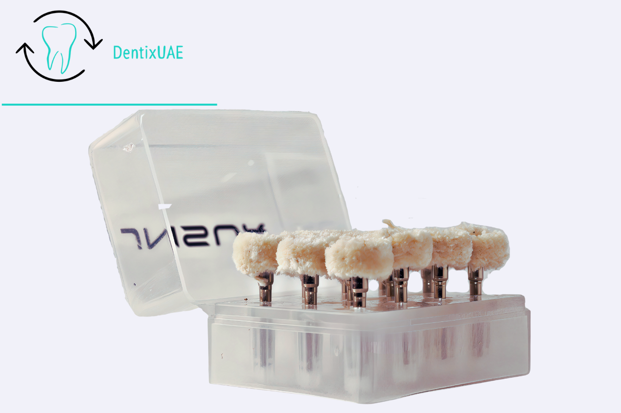 Dental polishing kit with silicone polishers, cotton wheels, and leather wheels