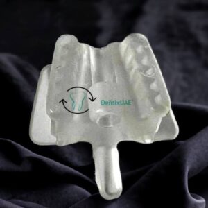 mouth opener prop with a hole for saliva ejector